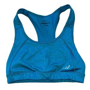 BCG teal sports bra with back cut outs women small